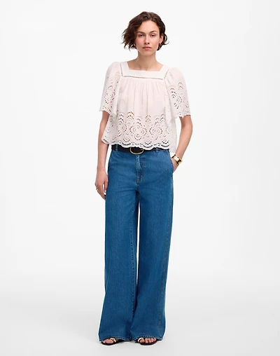 Wide-Sweep Denim Trousers Dowe Wash | Madewell