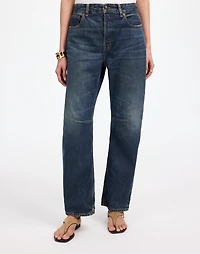 The Petite Darted Barrel-Leg Jean | Madewell
