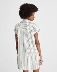 Utility Short-Sleeve Mini Shirtdress 100% Linen | Madewell