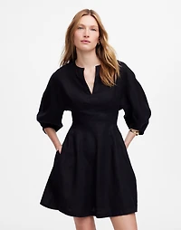 Splitneck Mini Dress 100% Linen | Madewell