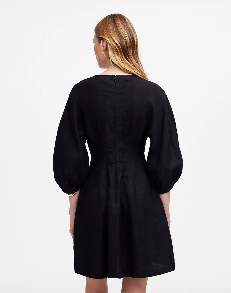 Splitneck Mini Dress 100% Linen | Madewell