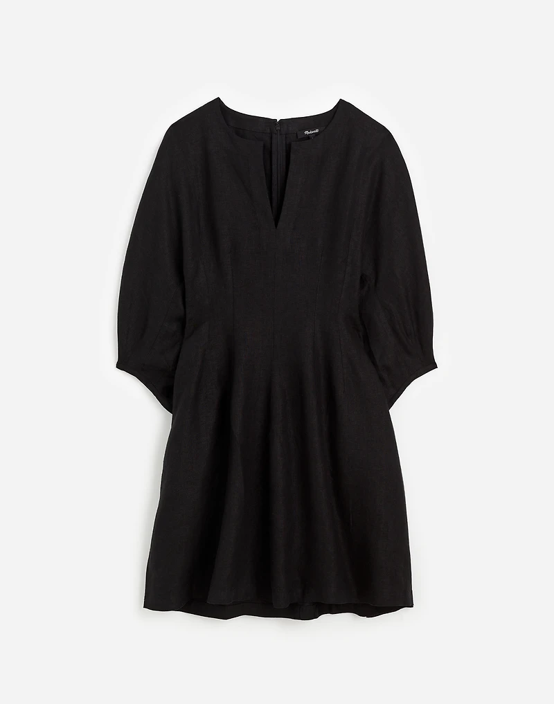 Splitneck Mini Dress 100% Linen | Madewell