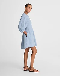 Splitneck Mini Dress 100% Linen | Madewell