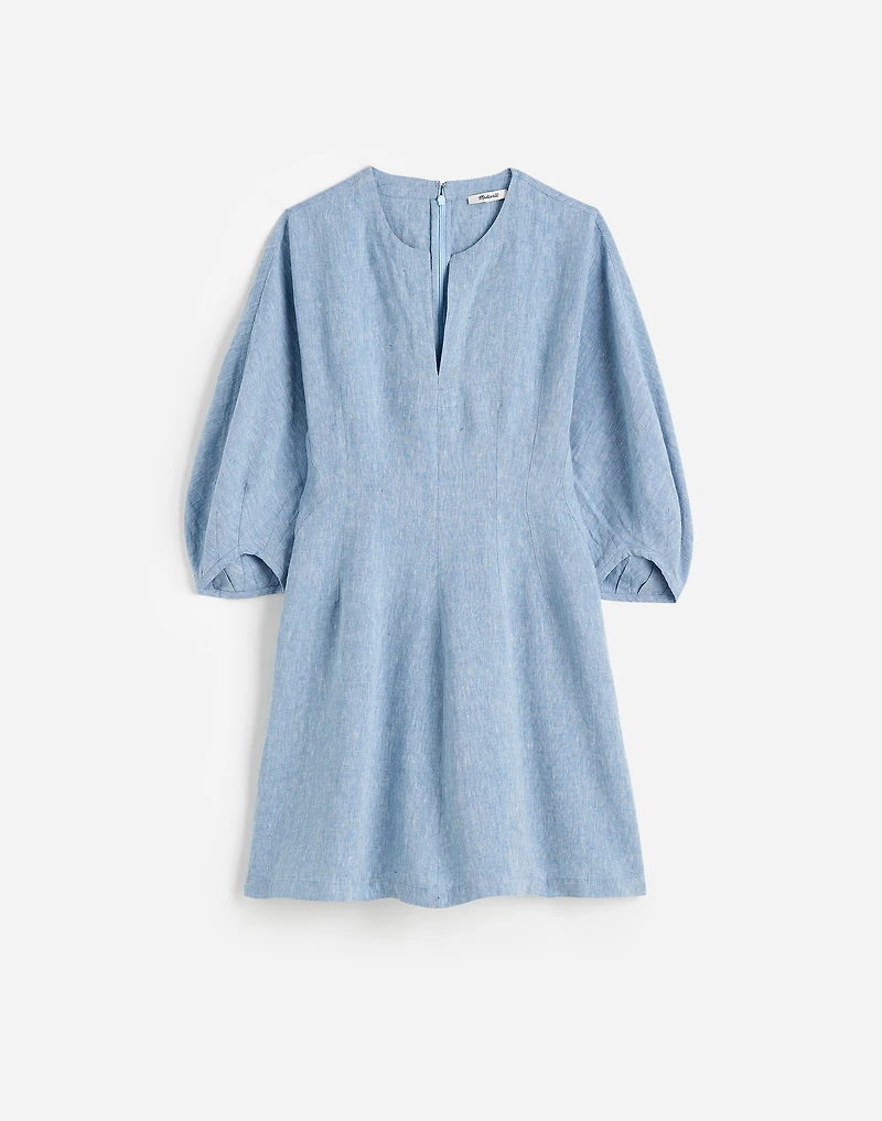 Splitneck Mini Dress 100% Linen | Madewell