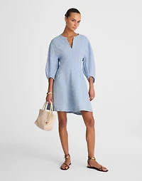 Splitneck Mini Dress 100% Linen | Madewell
