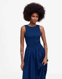 The Melody Scoopback Smocked Midi Dress | Madewell