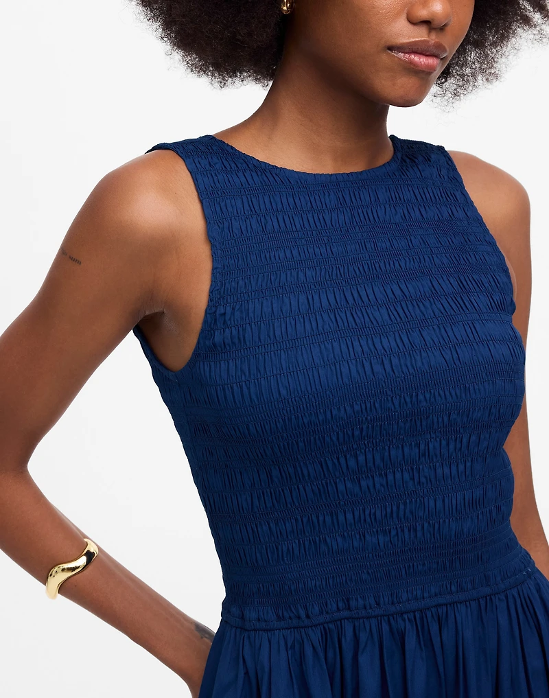The Melody Scoopback Smocked Midi Dress | Madewell