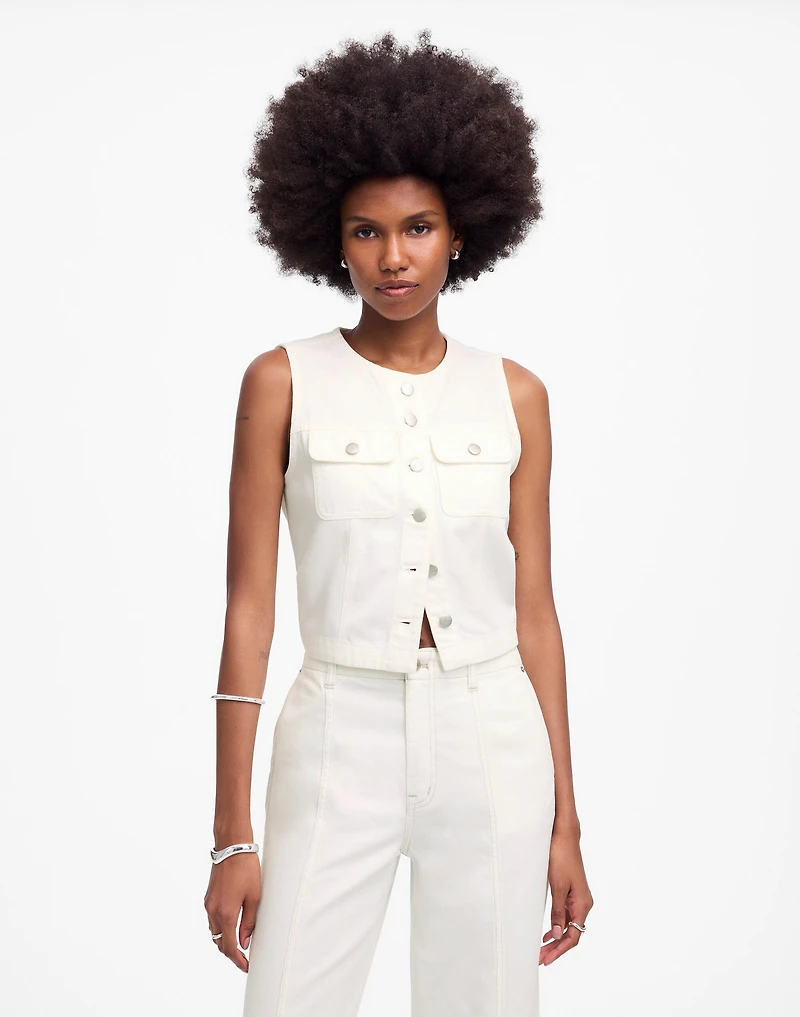 Cropped Denim Vest: Airy Edition | Madewell