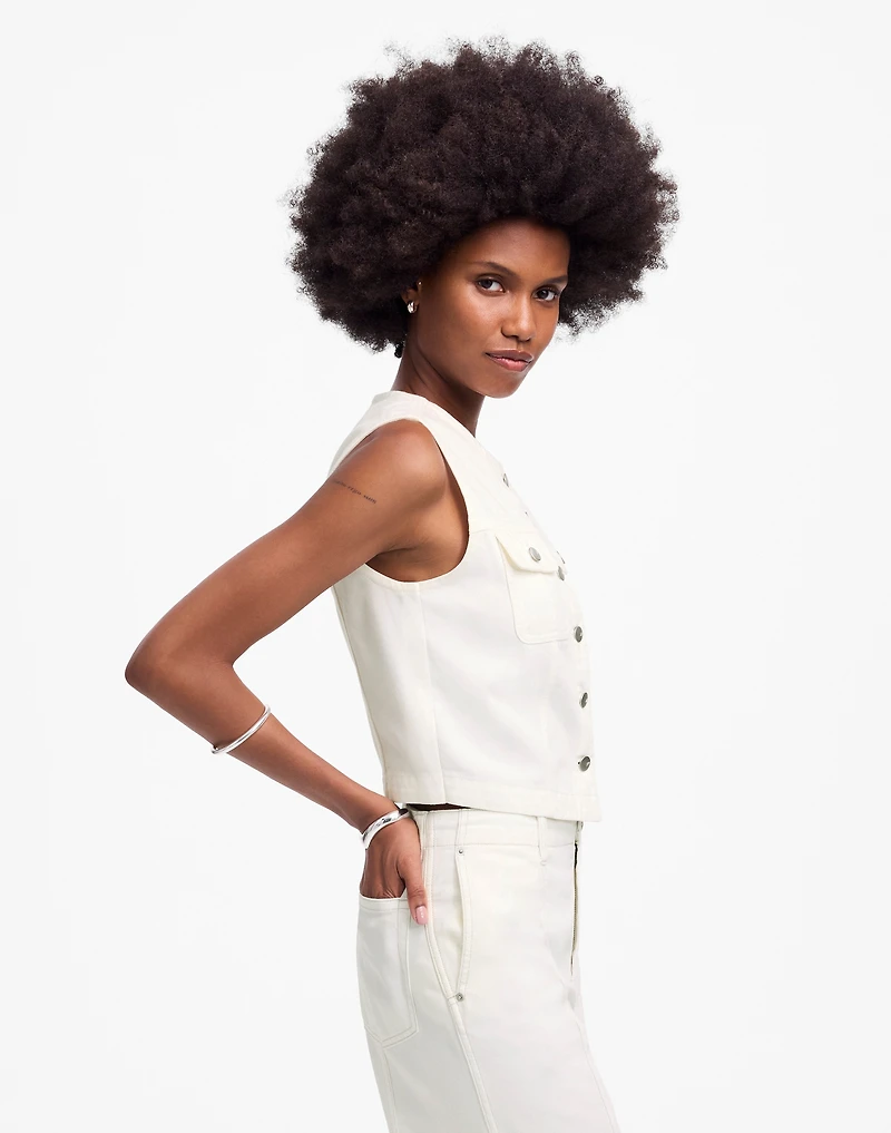 Cropped Denim Vest: Airy Edition | Madewell
