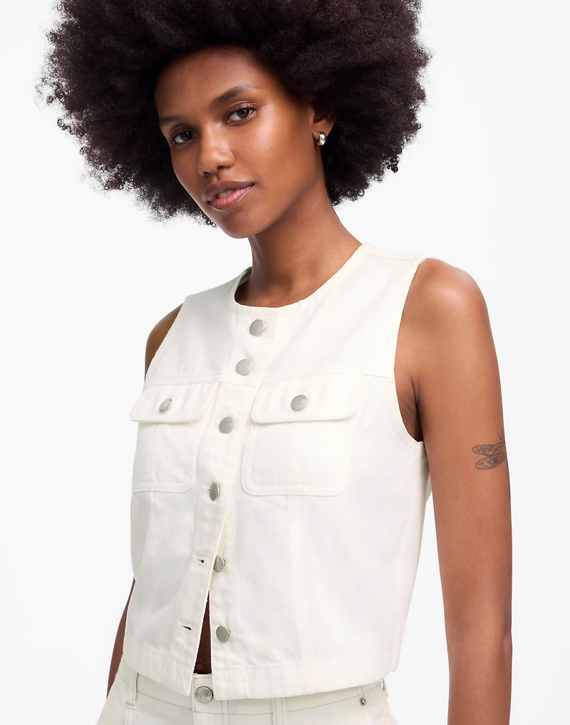Cropped Denim Vest: Airy Edition | Madewell