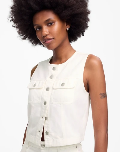 Cropped Denim Vest: Airy Edition | Madewell