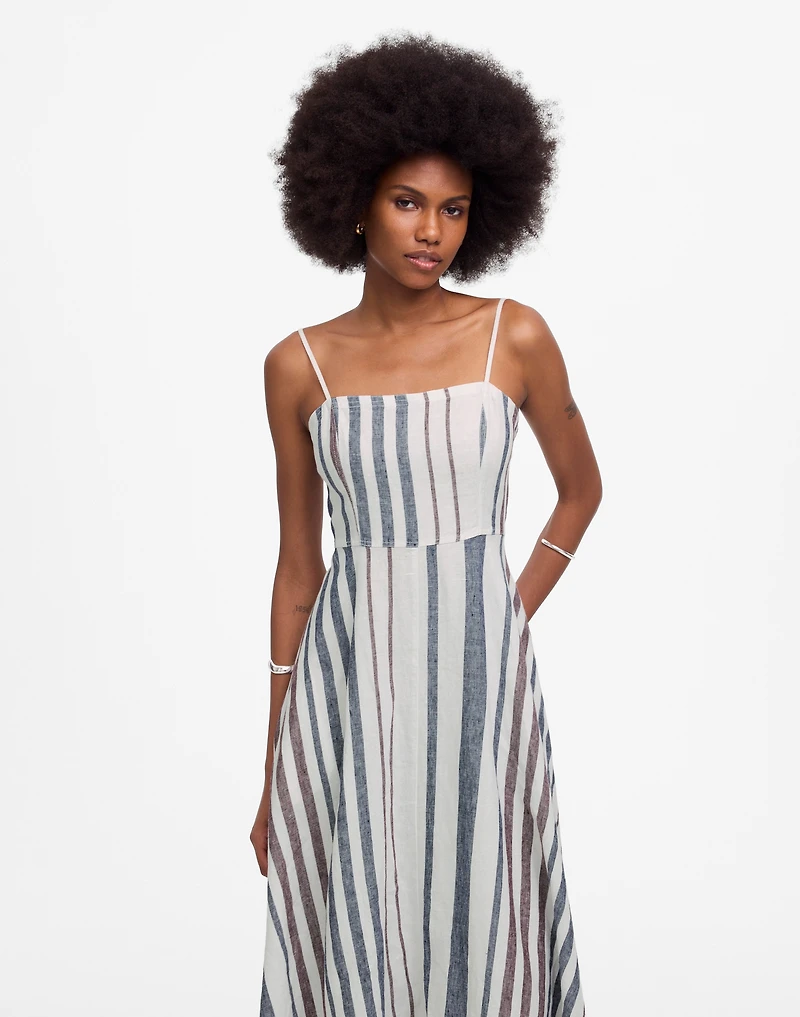 Striped Circle Maxi Dress 100% Linen | Madewell