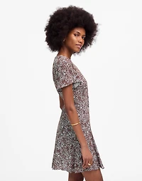 Button-Front Mini Dress Floral | Madewell