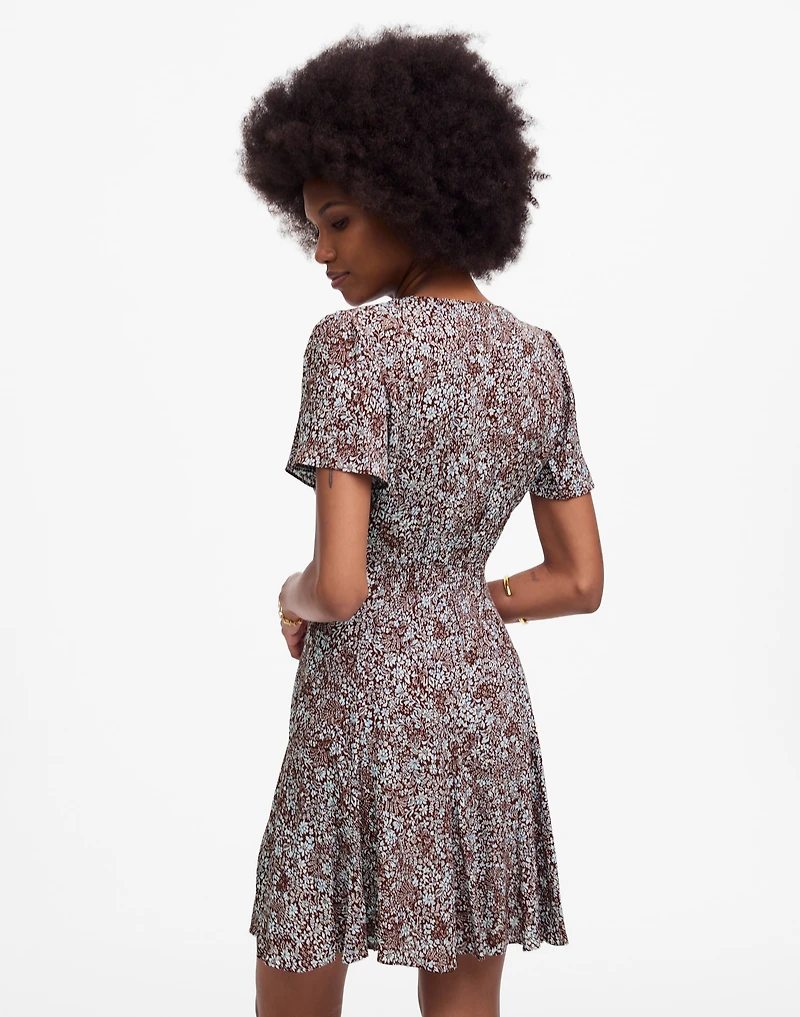 Button-Front Mini Dress Floral | Madewell