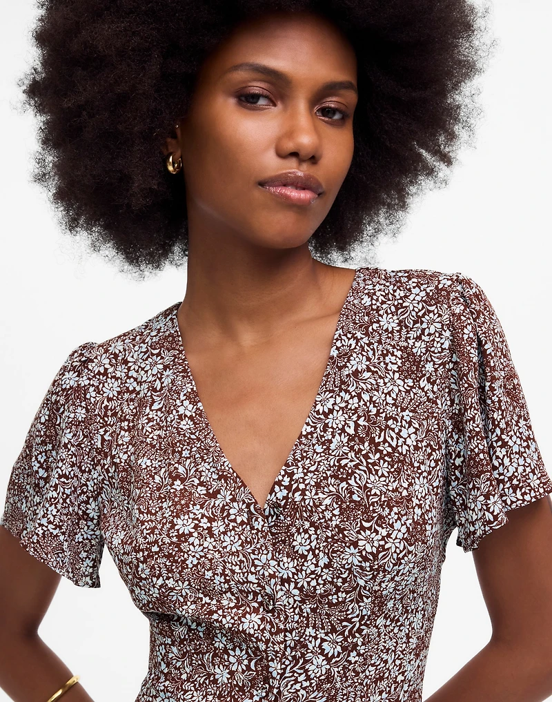 Button-Front Mini Dress Floral | Madewell