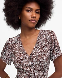 Button-Front Mini Dress Floral | Madewell