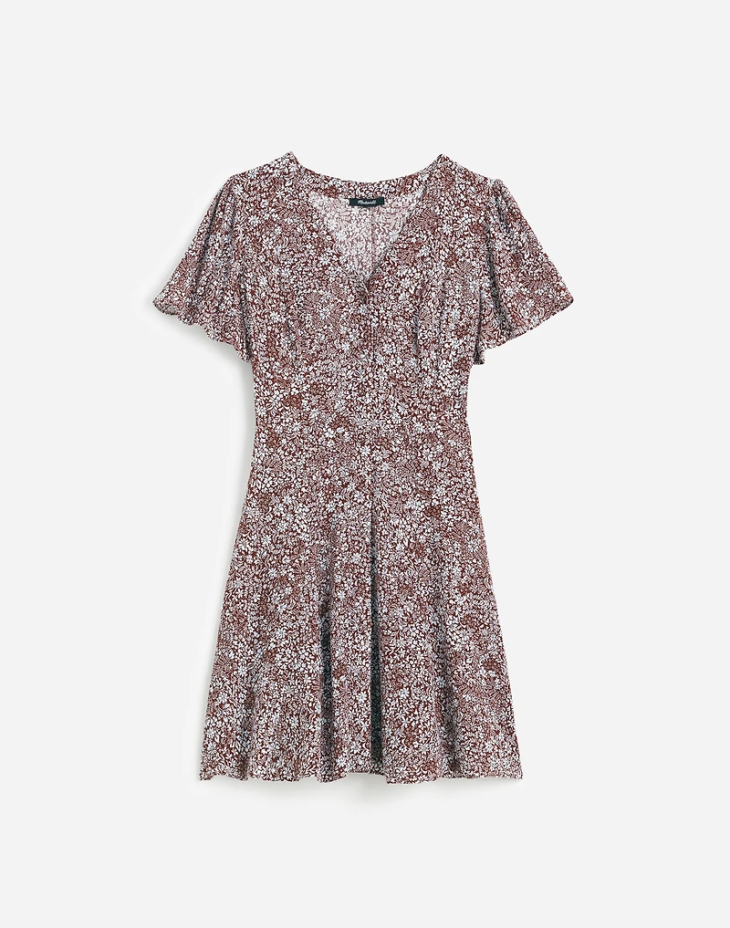Button-Front Mini Dress Floral | Madewell