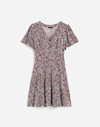 Button-Front Mini Dress Floral | Madewell