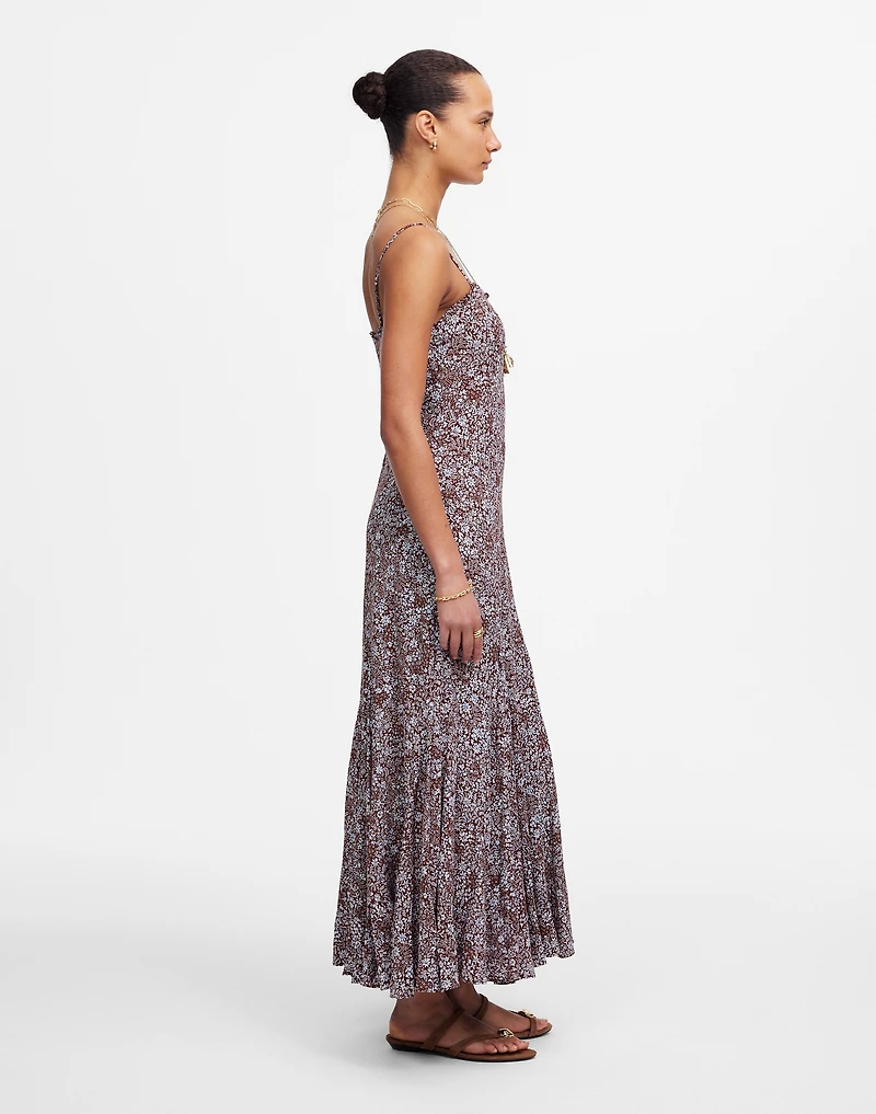 Squareneck Sleeveless Maxi Dress Floral | Madewell