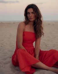 Poplin Seamed Maxi Dress | Madewell