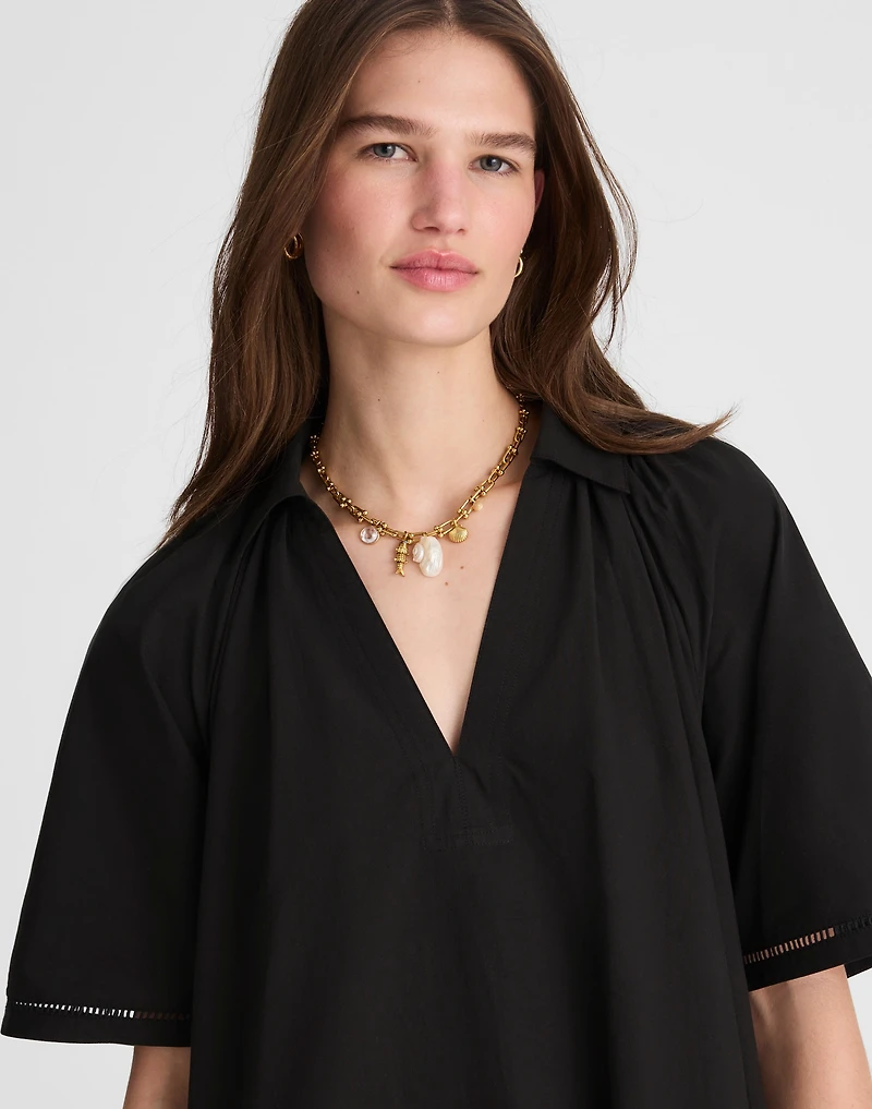 Poplin Splitneck Mini Shirtdress | Madewell