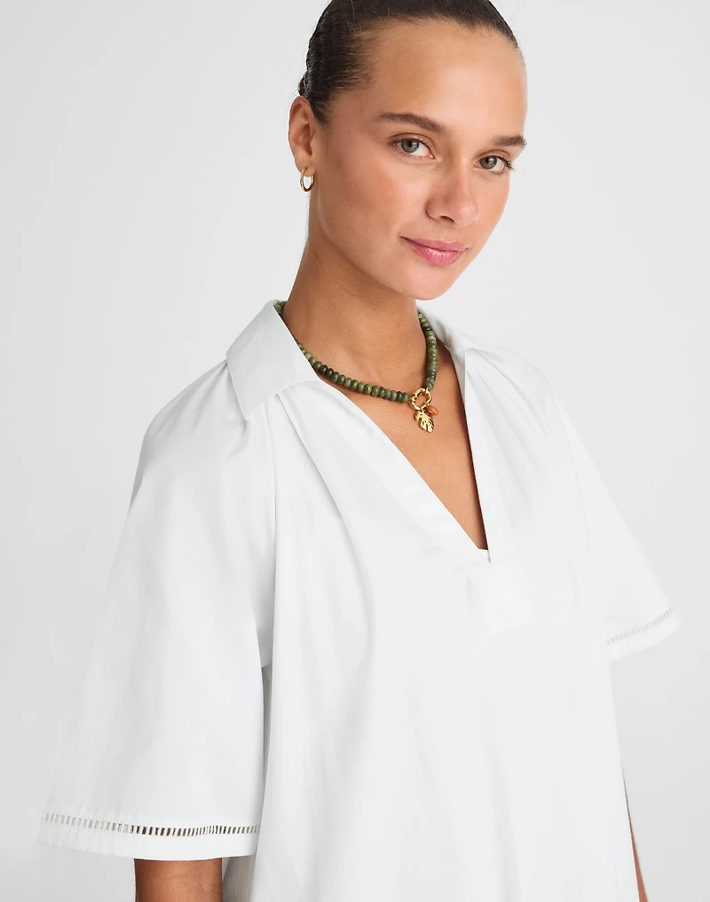 Poplin Splitneck Midi Shirtdress | Madewell