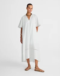 Poplin Splitneck Midi Shirtdress | Madewell