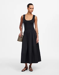 Mixed Poplin Scoopneck Maxi Dress | Madewell