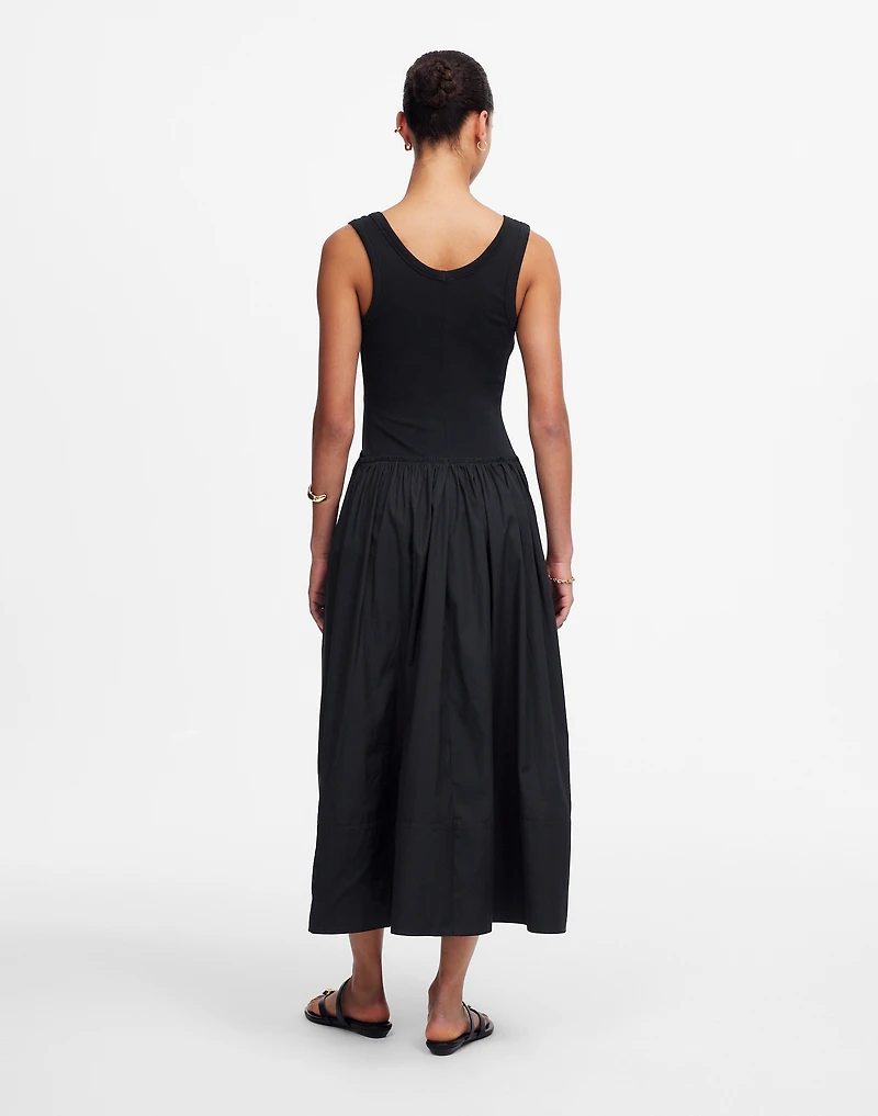 Mixed Poplin Scoopneck Maxi Dress | Madewell