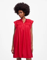 Embroidered Pleated Mini Dress | Madewell