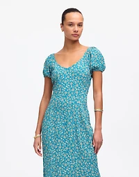 Cap-Sleeve Midi Dress Floral | Madewell