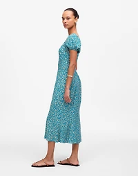 Cap-Sleeve Midi Dress Floral | Madewell