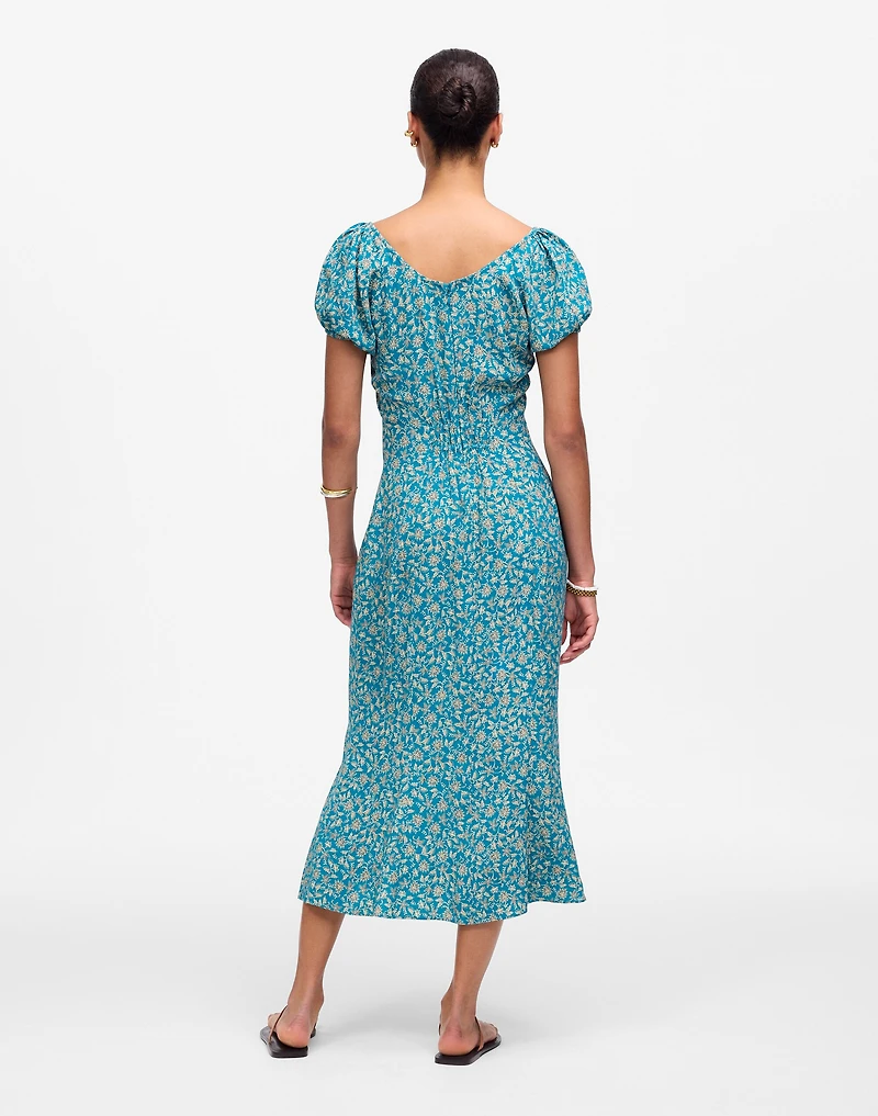 Cap-Sleeve Midi Dress Floral | Madewell