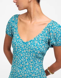 Cap-Sleeve Midi Dress Floral | Madewell