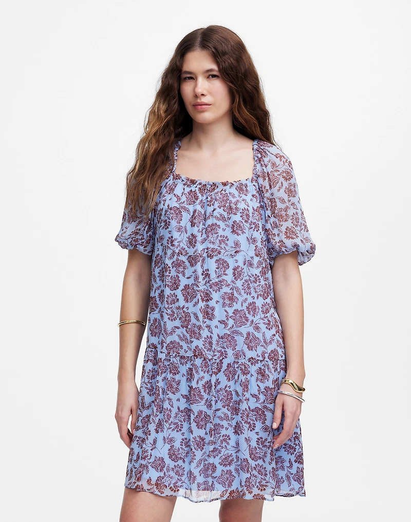 Puff-Sleeve Mini Dress in Floral | Madewell