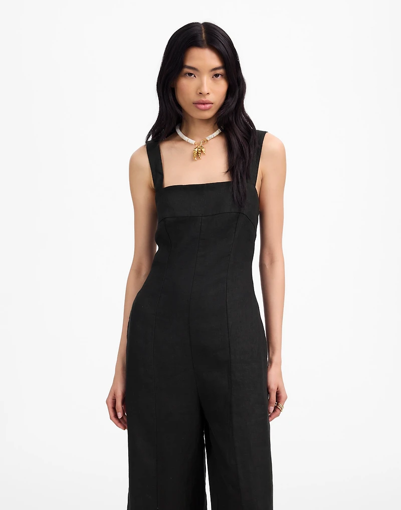 Squareneck Wide-Leg Jumpsuit 100% Linen | Madewell