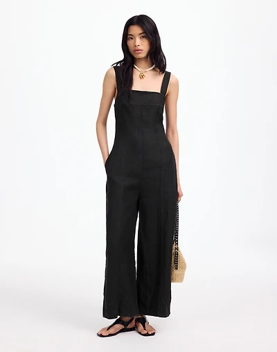 Squareneck Wide-Leg Jumpsuit 100% Linen | Madewell