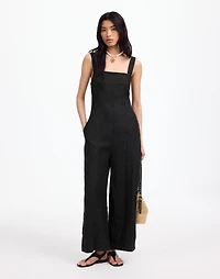 Squareneck Wide-Leg Jumpsuit 100% Linen | Madewell