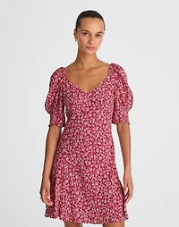 Puff-Sleeve Mini Dress Floral | Madewell