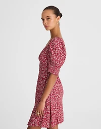 Puff-Sleeve Mini Dress Floral | Madewell