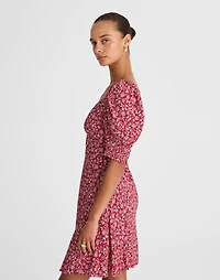 Puff-Sleeve Mini Dress Floral | Madewell