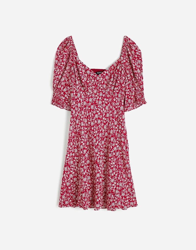 Puff-Sleeve Mini Dress Floral | Madewell