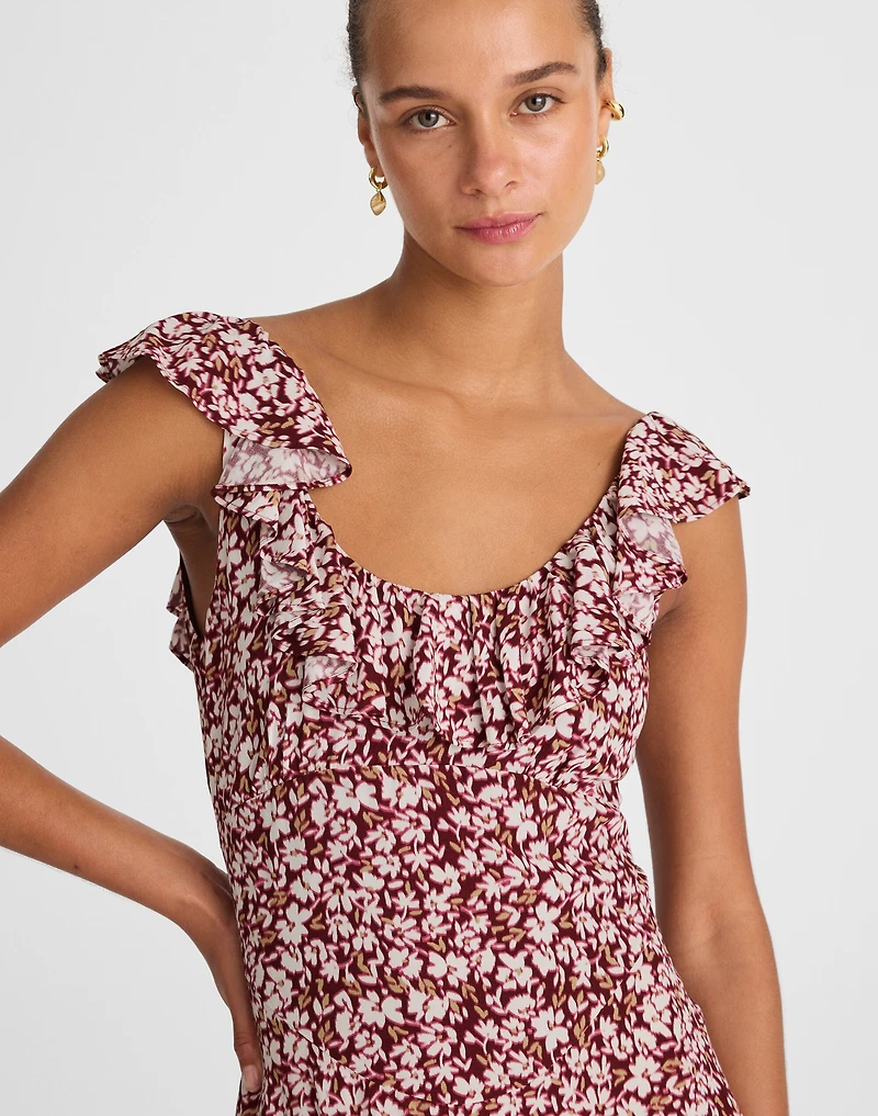 Ruffled Scoopneck Maxi Dress Floral | Madewell
