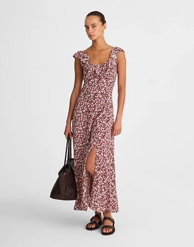 Ruffled Scoopneck Maxi Dress Floral | Madewell