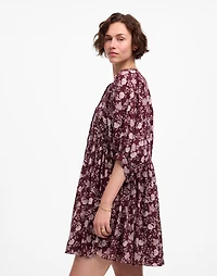 Splitneck Puff-Sleeve Dress Floral | Madewell
