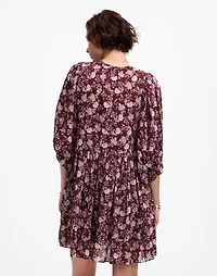Splitneck Puff-Sleeve Dress Floral | Madewell