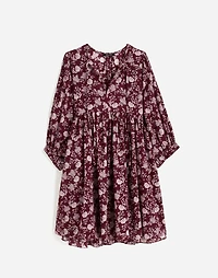 Splitneck Puff-Sleeve Dress Floral | Madewell