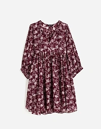 Splitneck Puff-Sleeve Dress Floral | Madewell