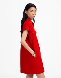 Utility Short-Sleeve Mini Shirtdress 100% Linen | Madewell