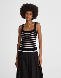 Poplin Crocheted Knit Midi Dress | Madewell